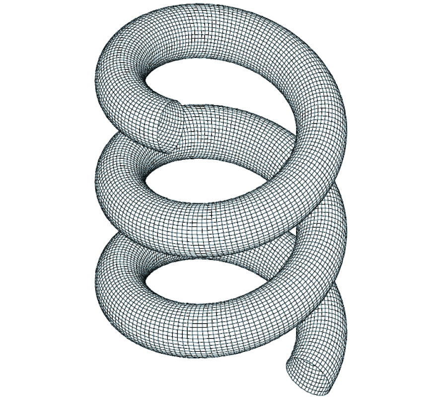 INFRARED WAVE PROPAGATION IN A HELICAL WAVEGUIDE WITH INHOMOGENEOUS CROSS SECTION AND APPLICATIONS