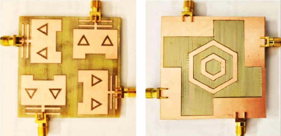 A Dual-band Four-element MIMO Antenna with Triangular Slots and Hexagonal Rings for GSM, Wi-Fi, LTE, 5G and IoT Applications