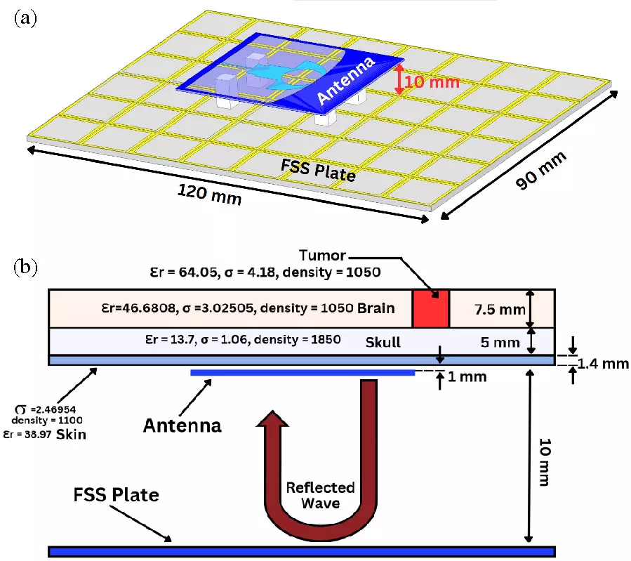 Noninvasive Brain Tumor Detection Using a Frequency Selective Surface Gain Enhanced Antenna