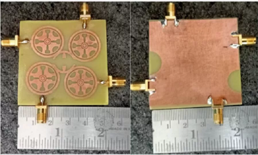 Design of Symmetric Quad Circular Radiator Antenna with Semicircular Bridge and DGS for WLAN, ISM Band and Sub-6 GHz Applications