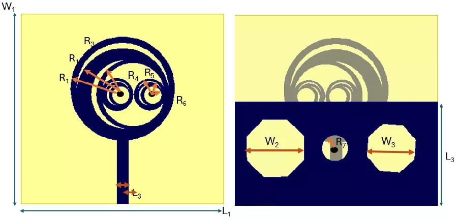 A Fractal-Inspired Owl-Eye Circular Patch Antenna with Polygonal Defected Ground Structure for 3.6 GHz/4.6 GHz 5G and WLAN Applications